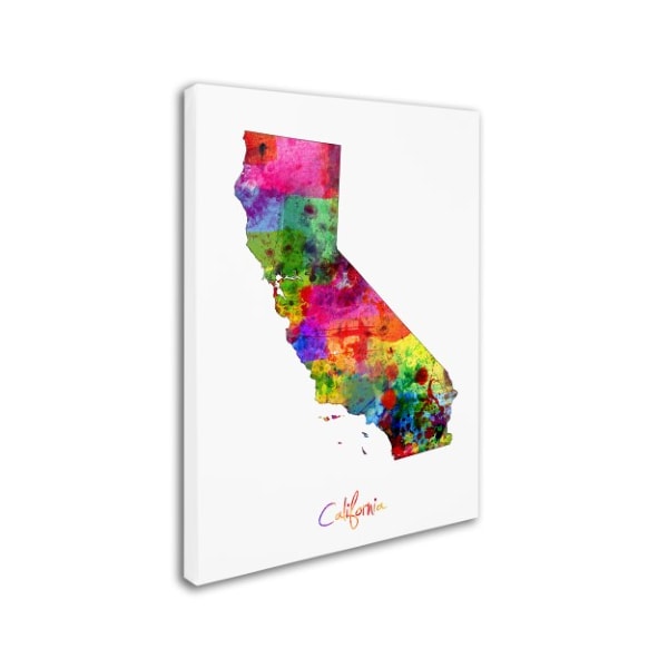 Michael Tompsett 'California Map' Canvas Art,14x19